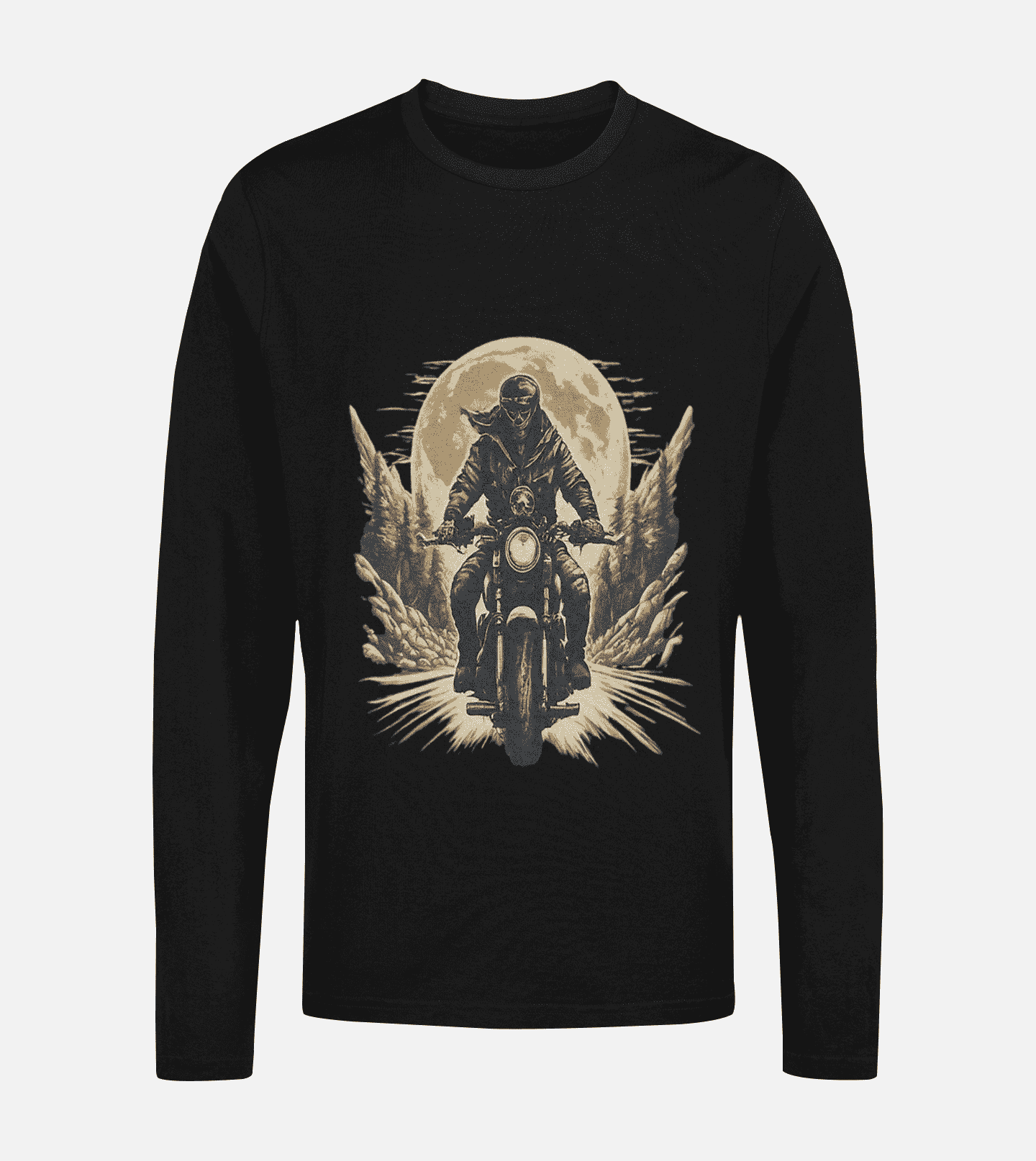 Ghostrider Round Neck Full Sleeve Bike T-shirt for Men