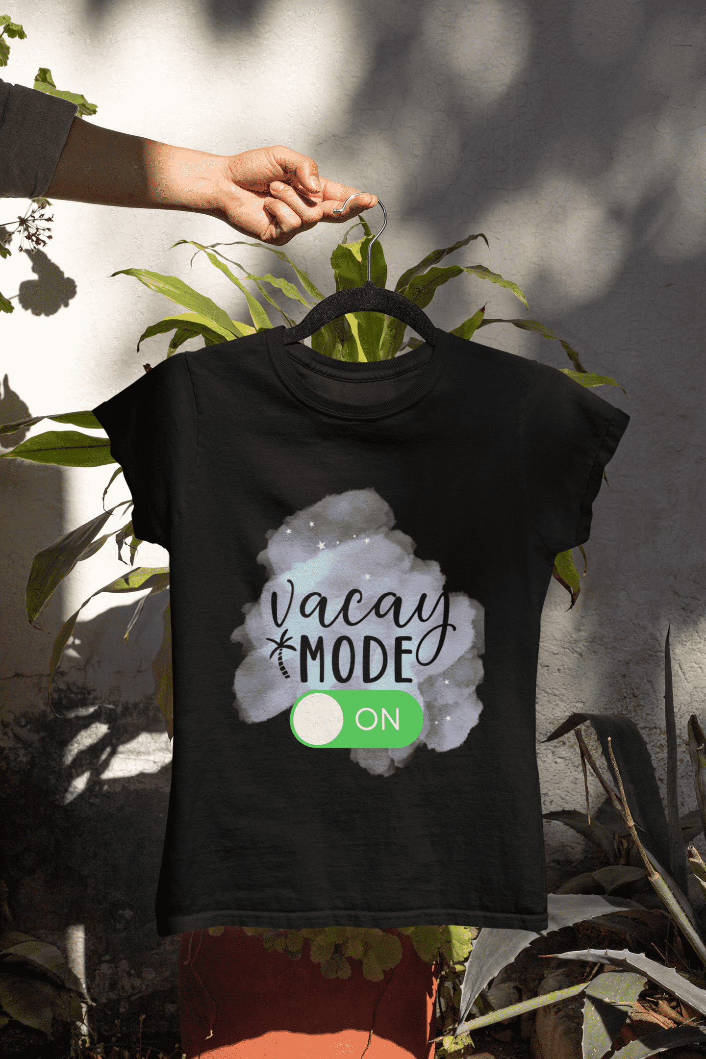 Vacay Mode On Round Neck T-shirt for Women