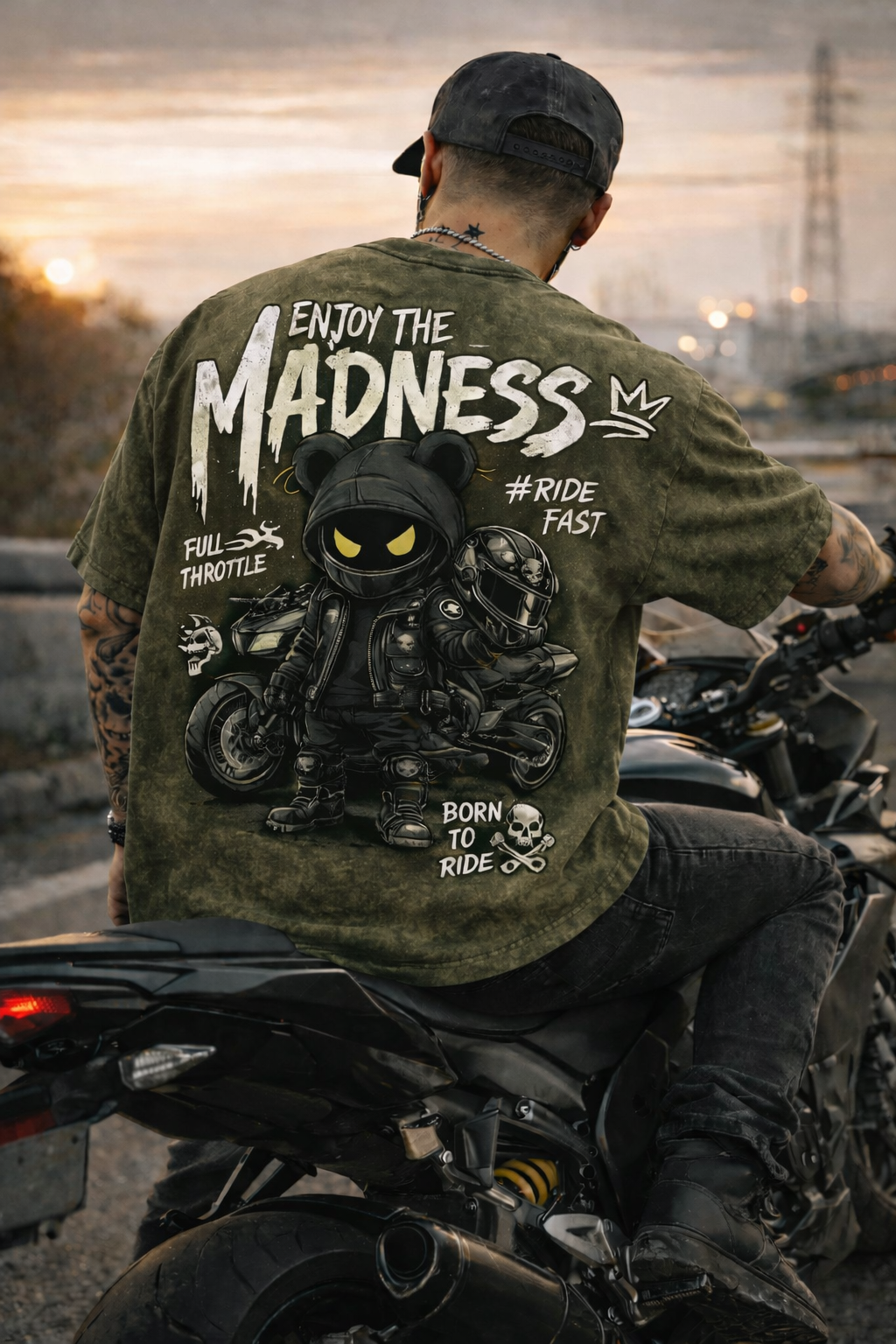 Enjoy the Madness Unisex Acid Washed Oversized Tee